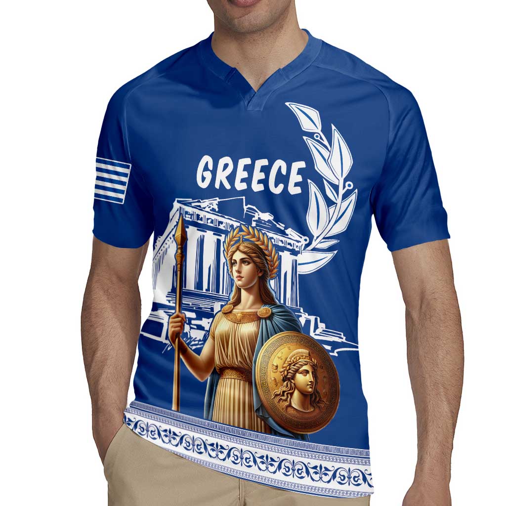 Personalized Greece Athena Goddess Rugby Jersey Parthenon Greek Key Patterns
