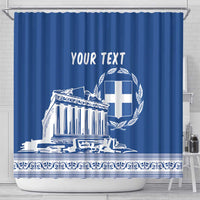 Personalized Greece Athena Goddess Shower Curtain Parthenon Greek Key Patterns