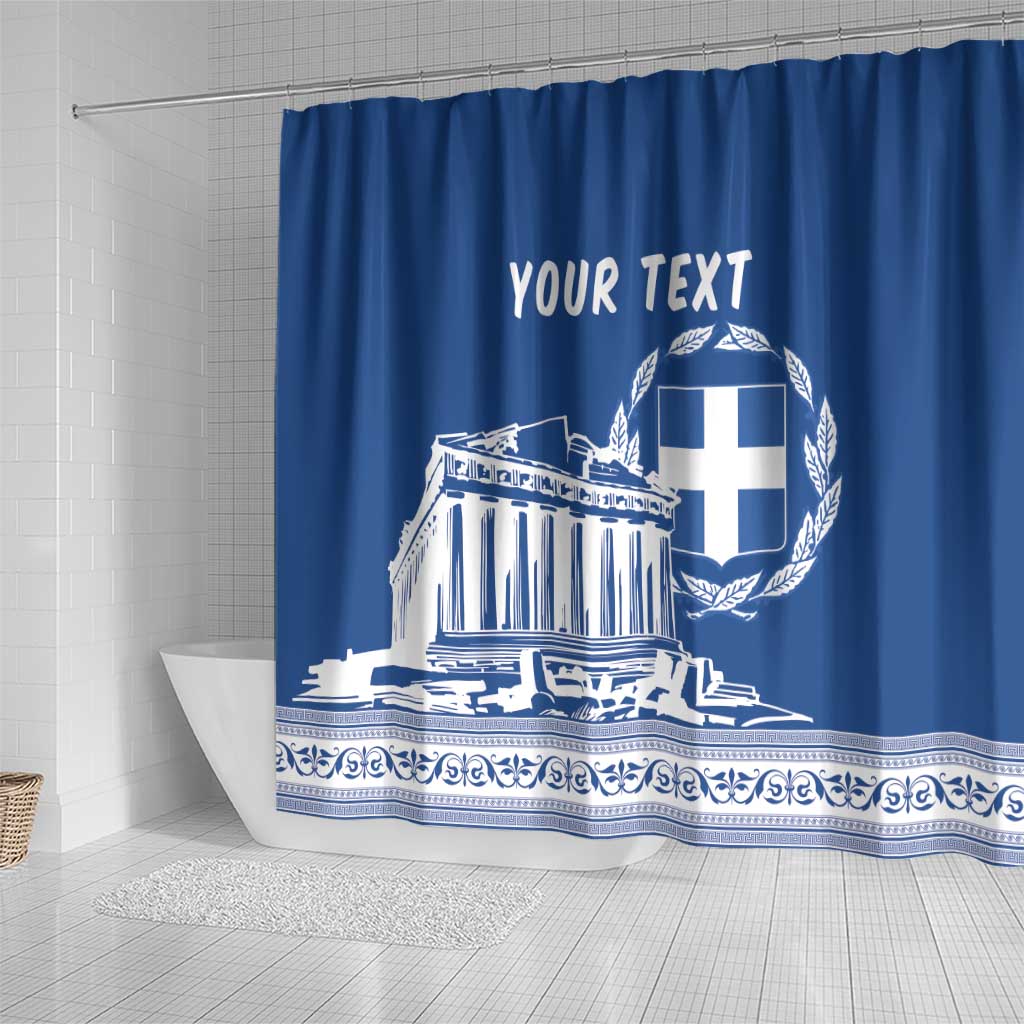Personalized Greece Athena Goddess Shower Curtain Parthenon Greek Key Patterns