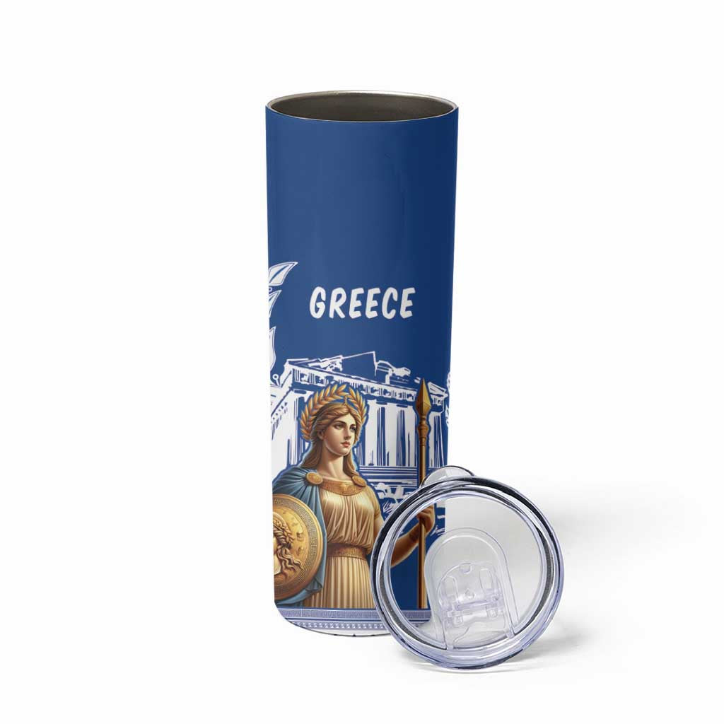 Personalized Greece Athena Goddess Skinny Tumbler Parthenon Greek Key Patterns