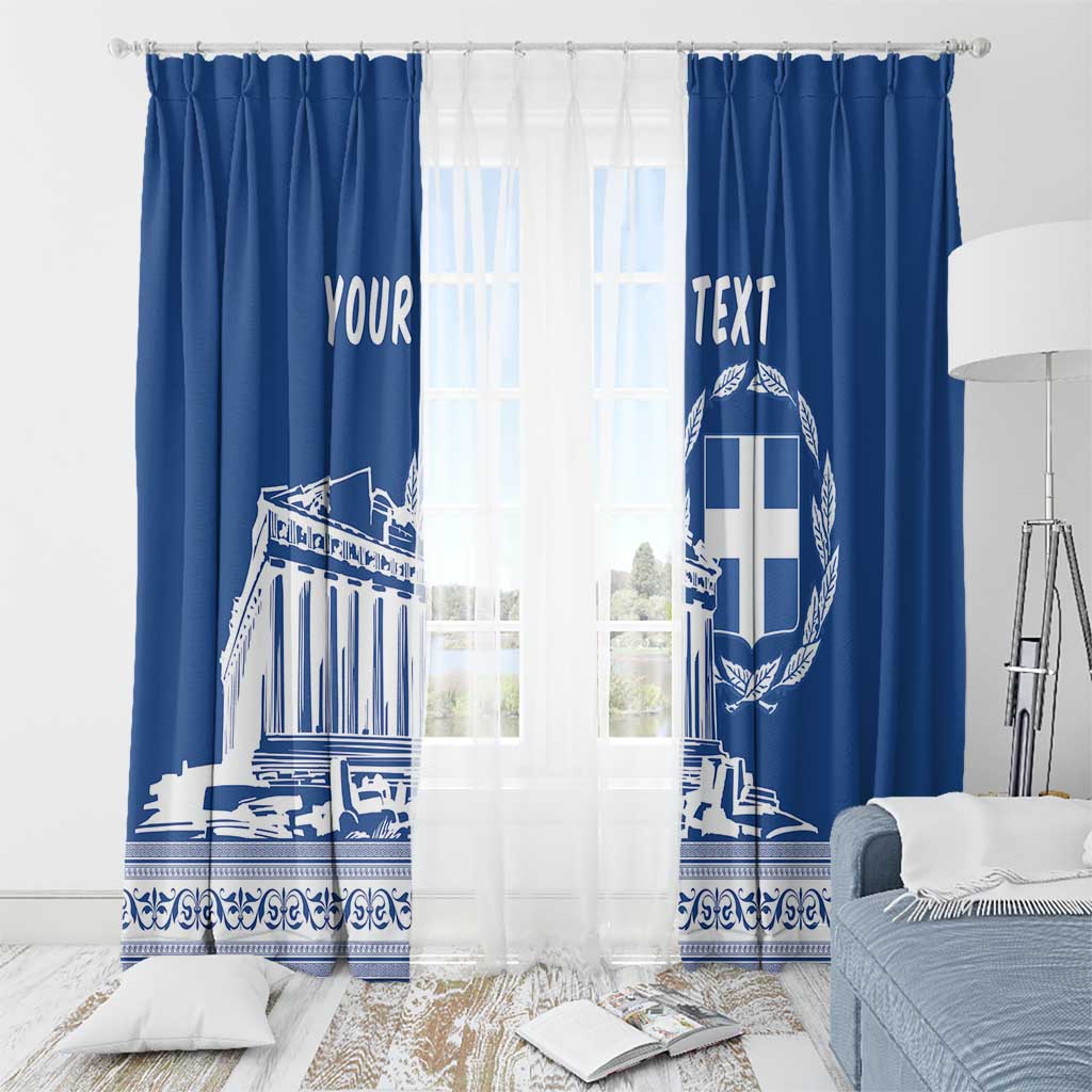 Personalized Greece Athena Goddess Window Curtain Parthenon Greek Key Patterns
