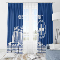 Personalized Greece Athena Goddess Window Curtain Parthenon Greek Key Patterns