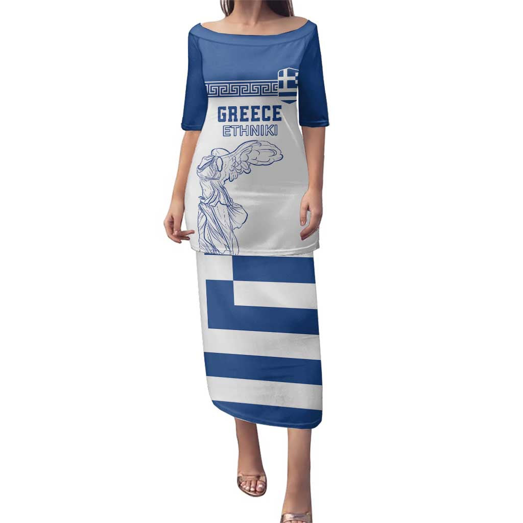 Custom Greece Football Family Matching Puletasi and Hawaiian Shirt Go Champions Ethniki LT18