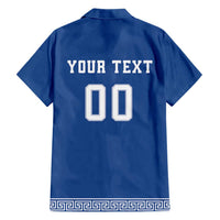 Custom Greece Football Family Matching Short Sleeve Bodycon Dress and Hawaiian Shirt Go Champions Ethniki LT18