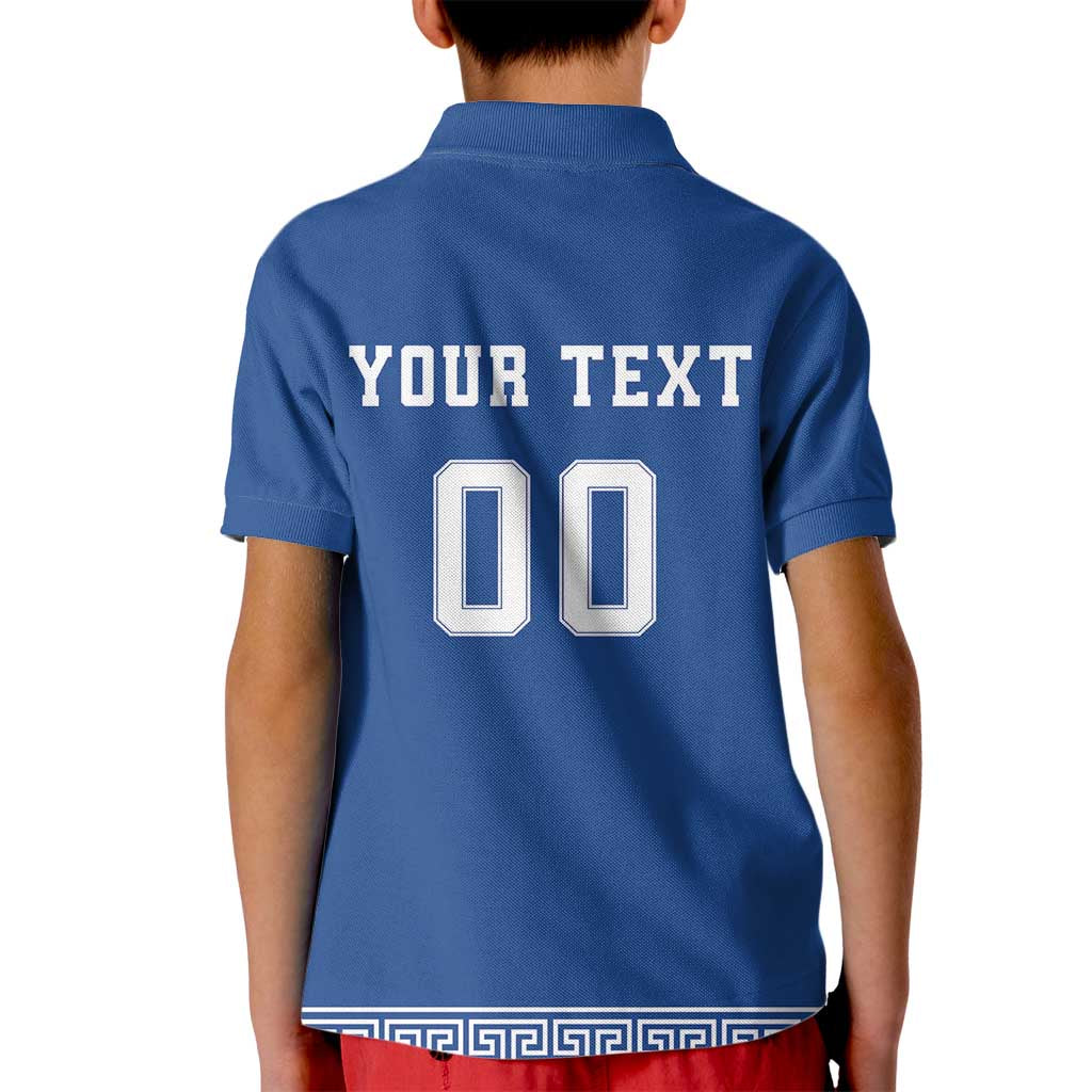 Custom Greece Football Kid Polo Shirt Go Champions Ethniki LT18
