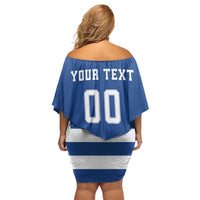 Custom Greece Football Off Shoulder Short Dress Go Champions Ethniki LT18