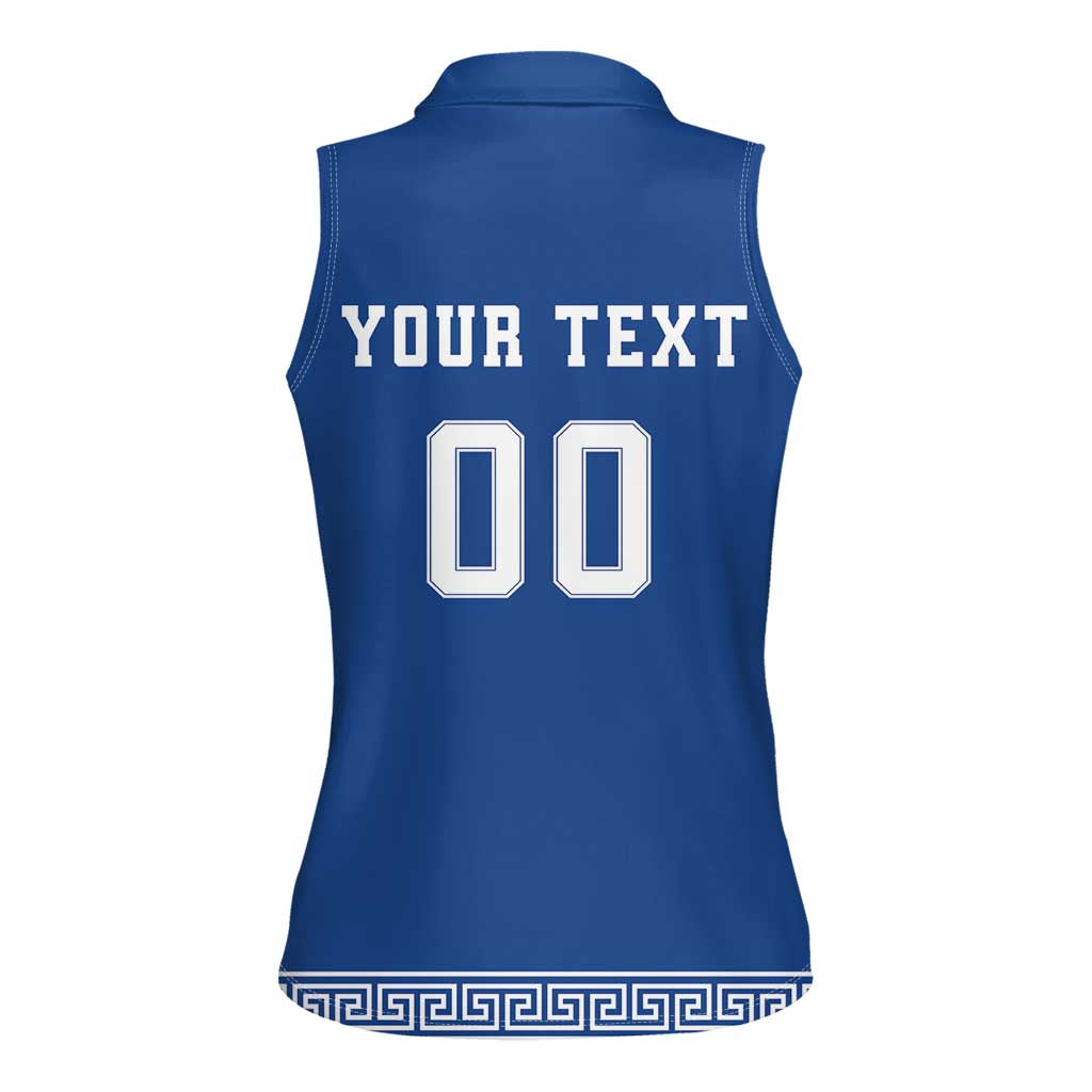 Custom Greece Football Women Sleeveless Polo Shirt Go Champions Ethniki LT18