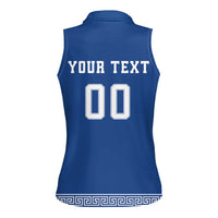 Custom Greece Football Women Sleeveless Polo Shirt Go Champions Ethniki LT18