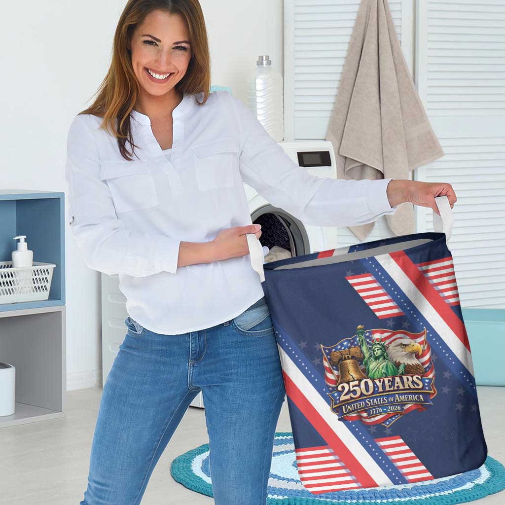 America 250th Anniversary Laundry Basket USA 1776-2026 Patriotic Eagle