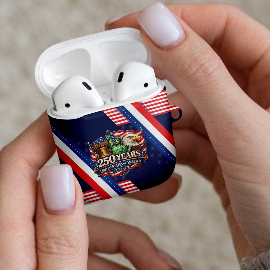 America 250th Anniversary AirPods Case USA 1776-2026 Patriotic Eagle