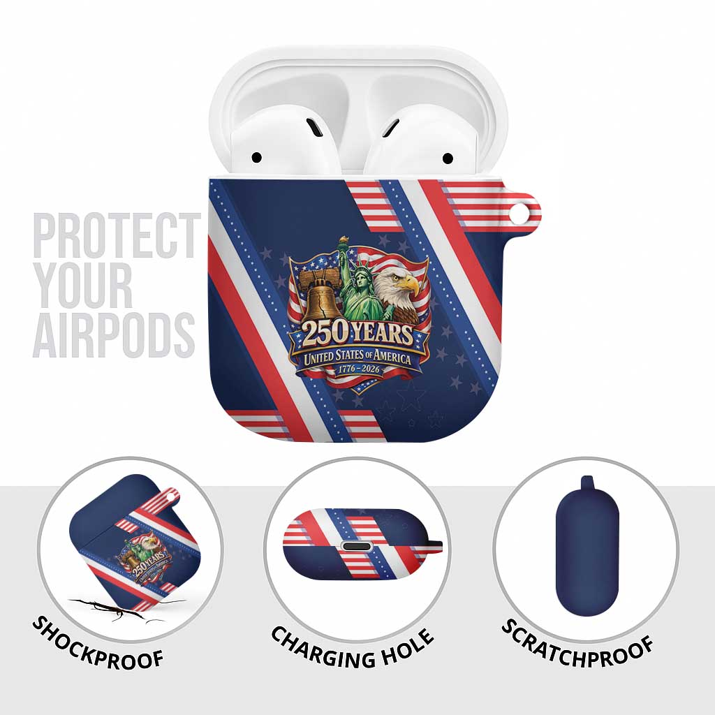 America 250th Anniversary AirPods Case USA 1776-2026 Patriotic Eagle