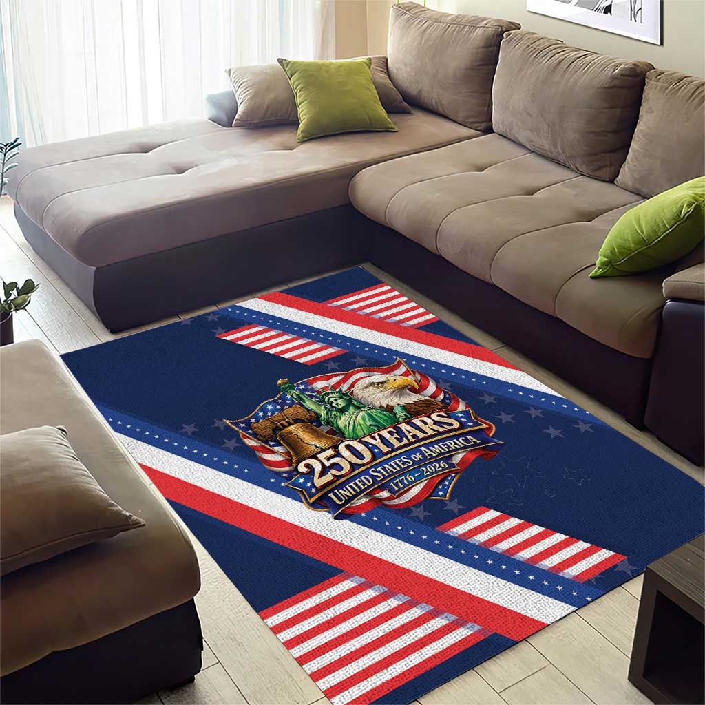 America 250th Anniversary Area Rug USA 1776-2026 Patriotic Eagle