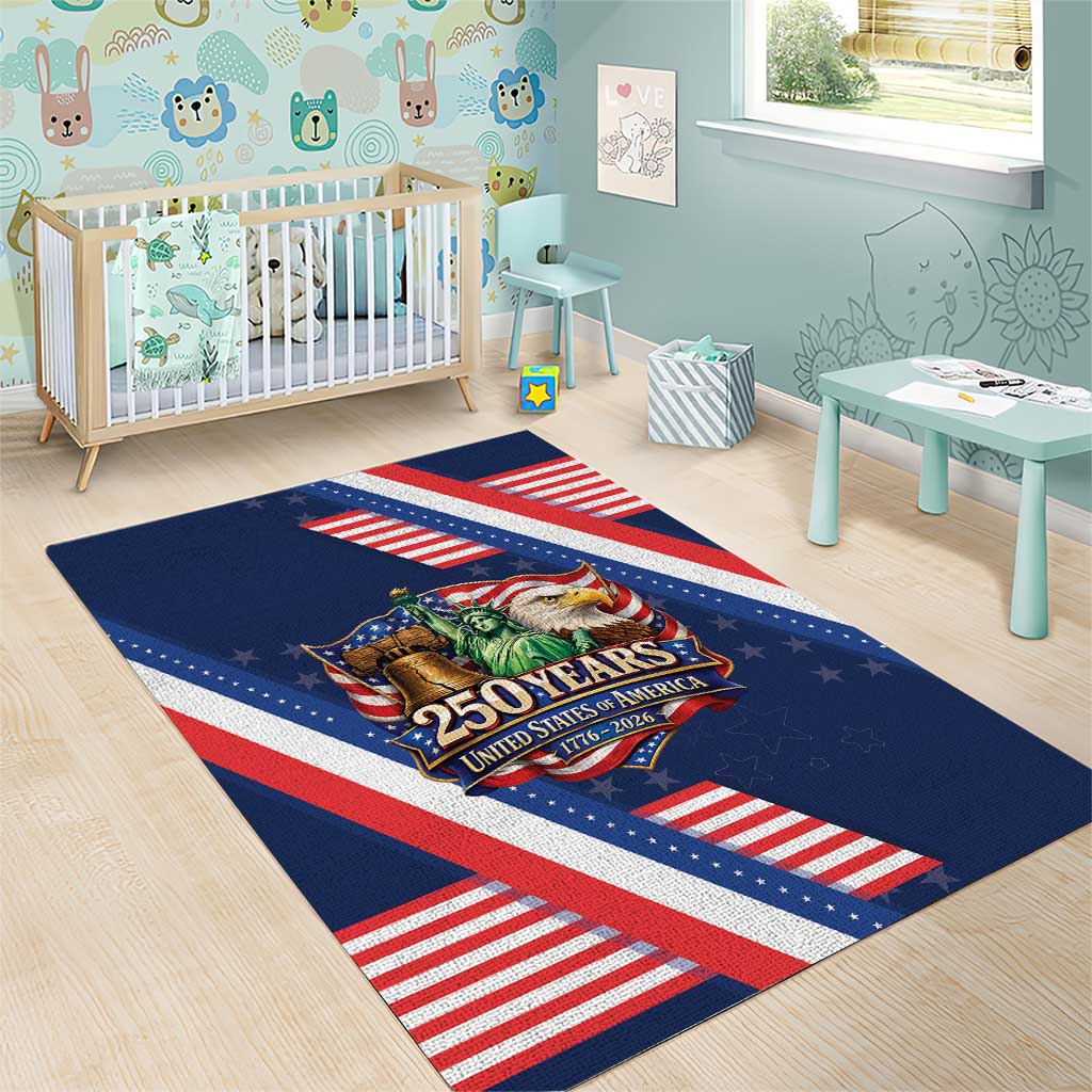 America 250th Anniversary Area Rug USA 1776-2026 Patriotic Eagle