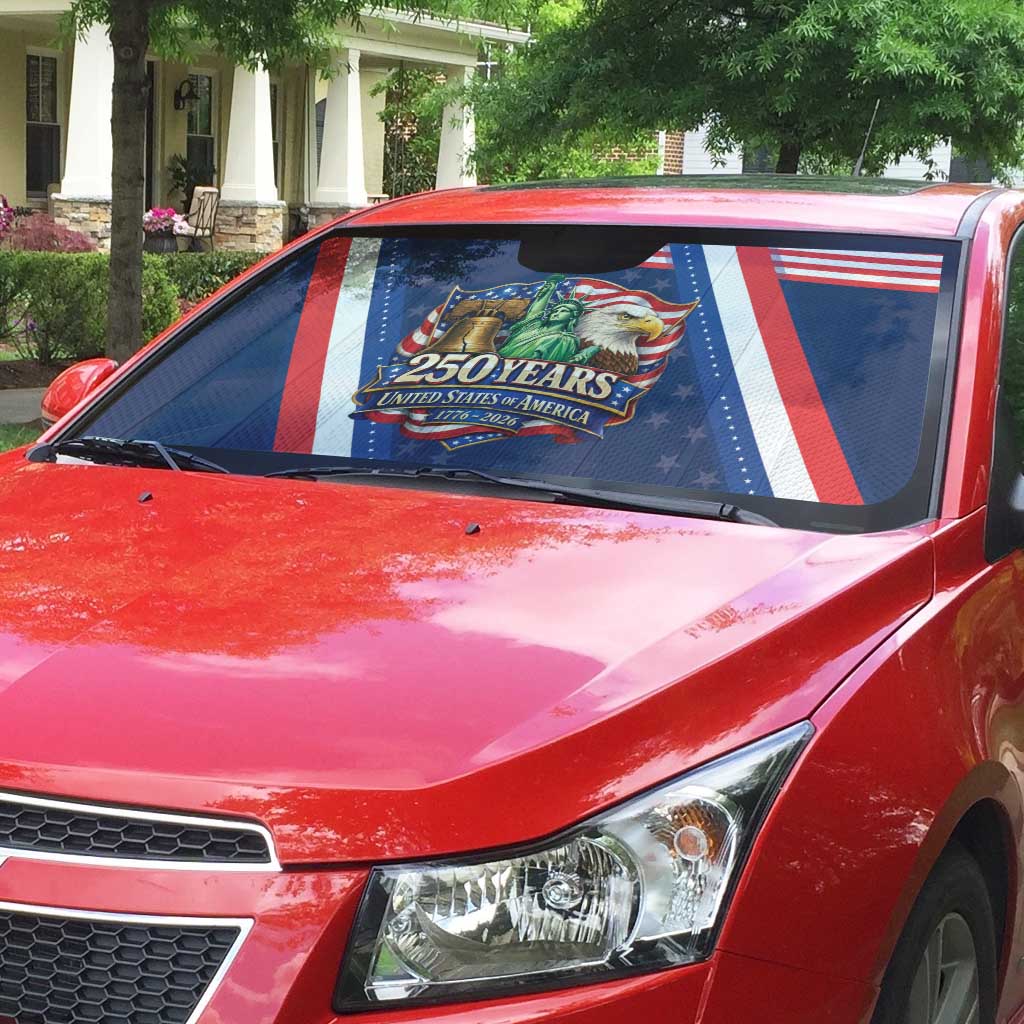America 250th Anniversary Auto Sun Shade USA 1776-2026 Patriotic Eagle