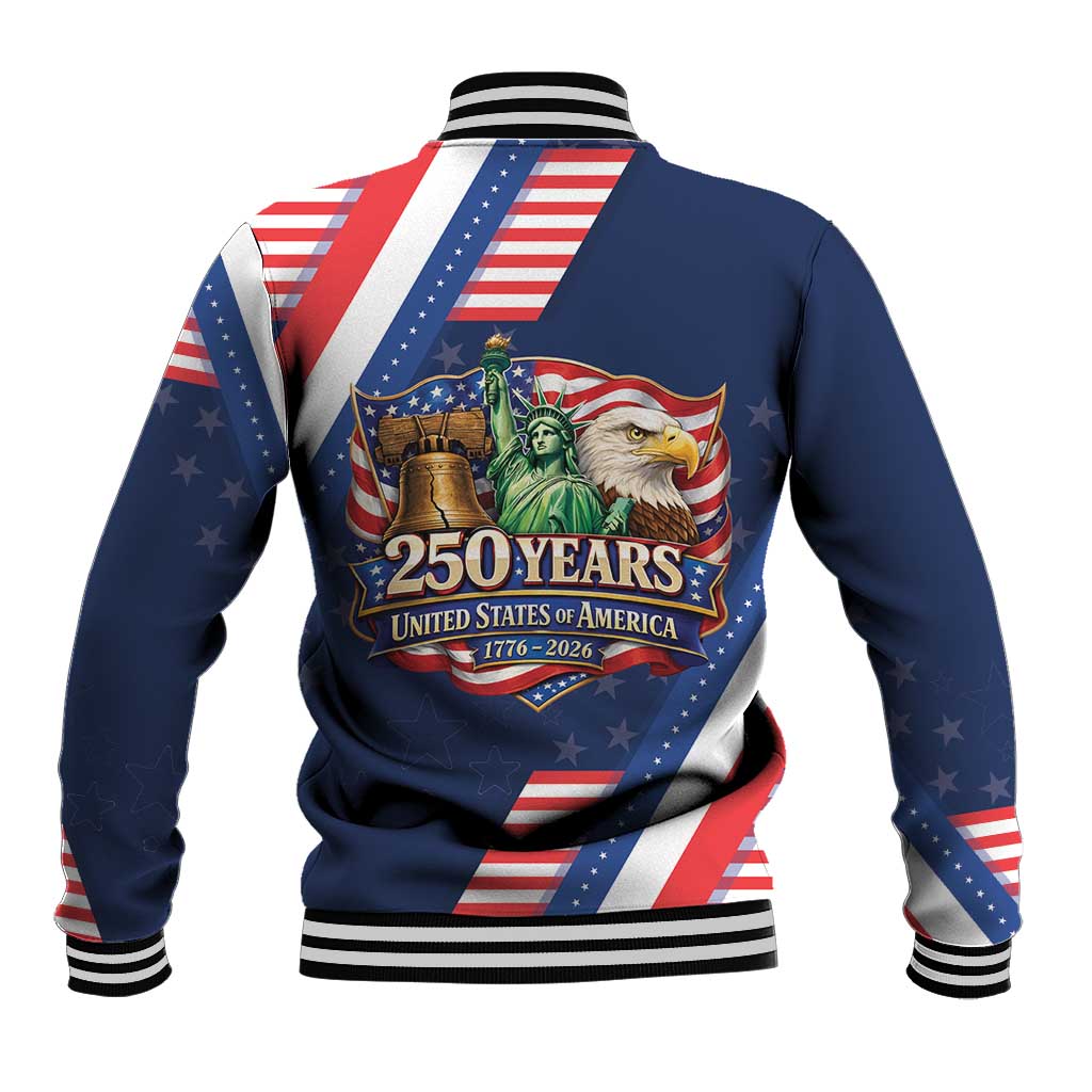 America 250th Anniversary Baseball Jacket USA 1776-2026 Patriotic Eagle