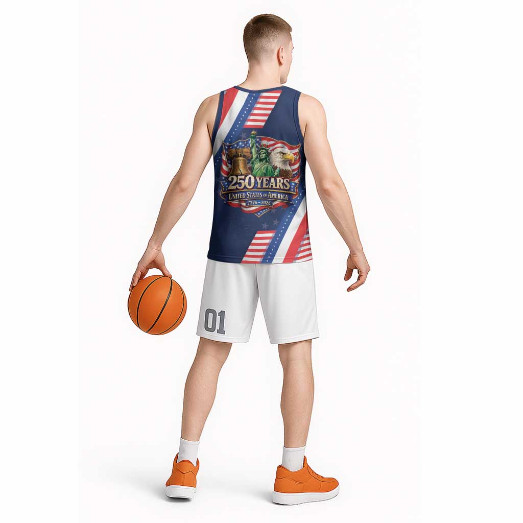 America 250th Anniversary Basketball Jersey USA 1776-2026 Patriotic Eagle