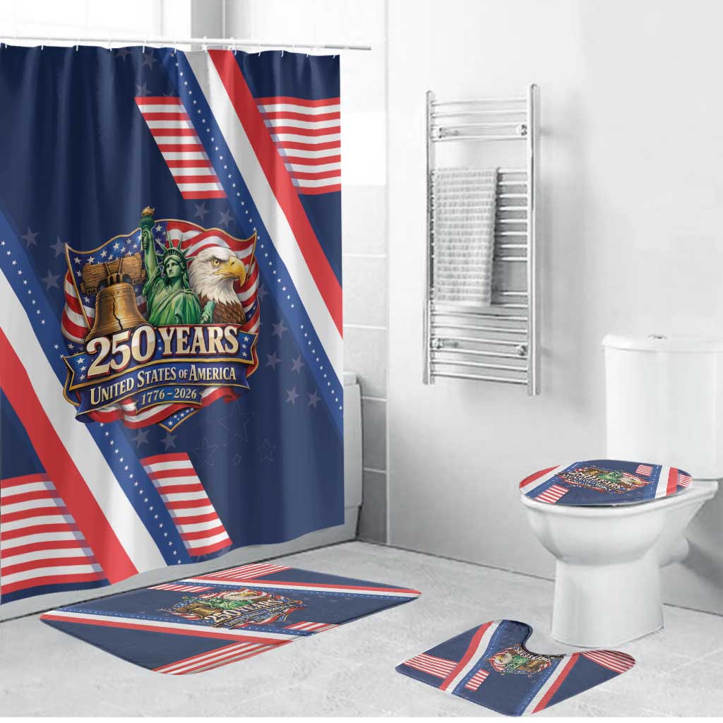 America 250th Anniversary Bathroom Set USA 1776-2026 Patriotic Eagle