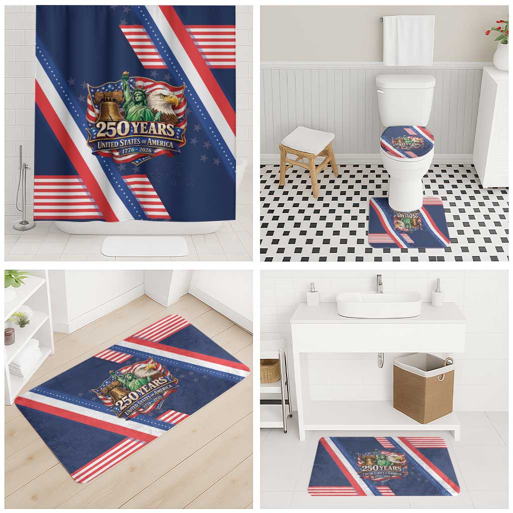 America 250th Anniversary Bathroom Set USA 1776-2026 Patriotic Eagle