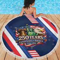 America 250th Anniversary Beach Blanket USA 1776-2026 Patriotic Eagle