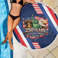 America 250th Anniversary Beach Blanket USA 1776-2026 Patriotic Eagle