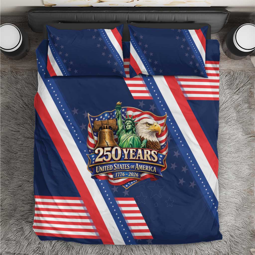 America 250th Anniversary Bedding Set USA 1776-2026 Patriotic Eagle