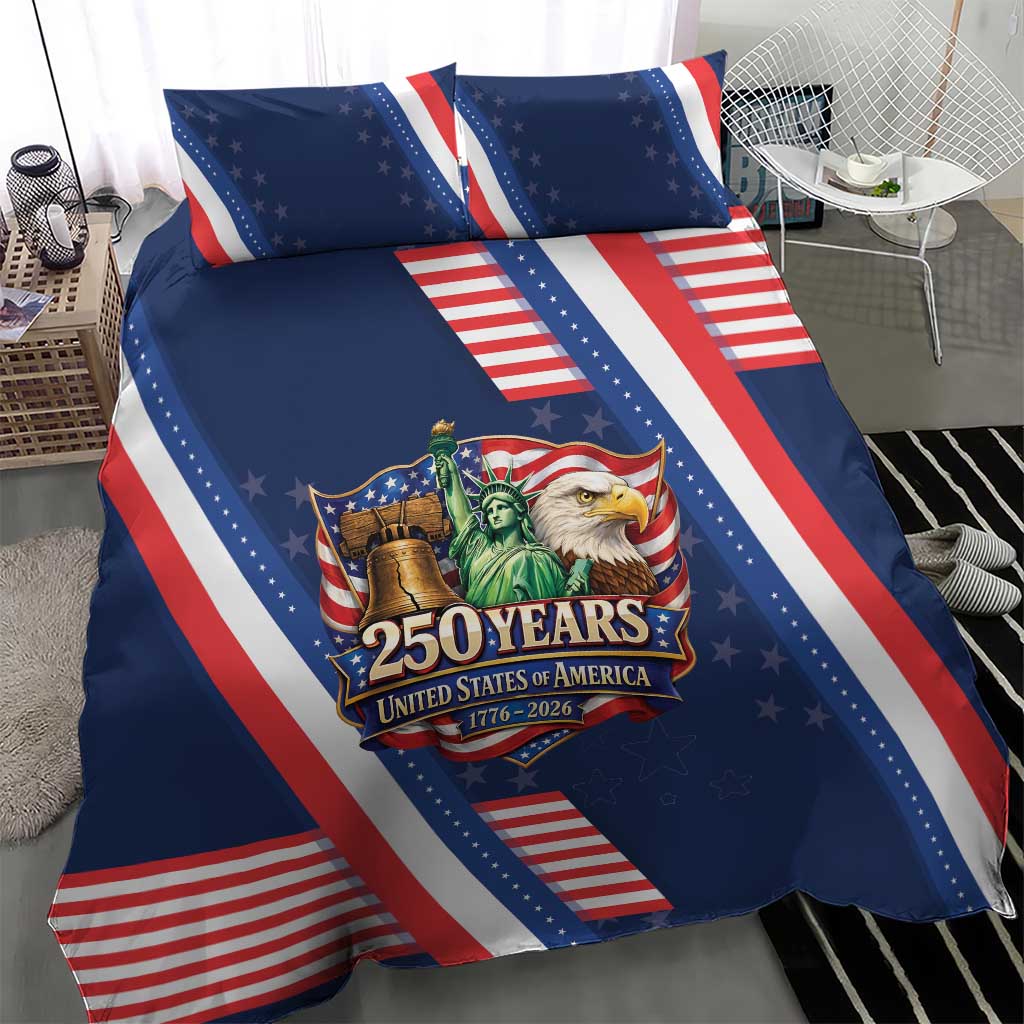 America 250th Anniversary Bedding Set USA 1776-2026 Patriotic Eagle