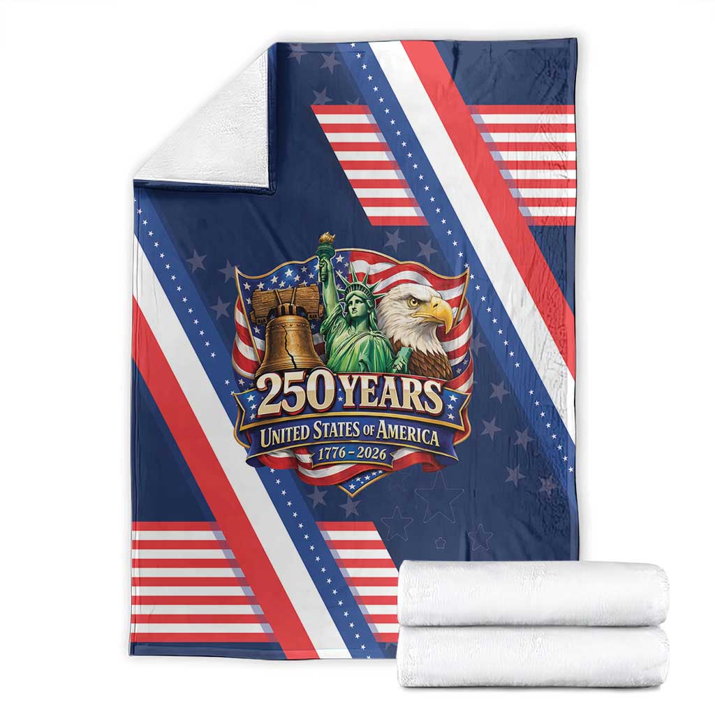 America 250th Anniversary Blanket USA 1776-2026 Patriotic Eagle