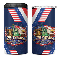 America 250th Anniversary 4 in 1 Can Cooler Tumbler USA 1776-2026 Patriotic Eagle