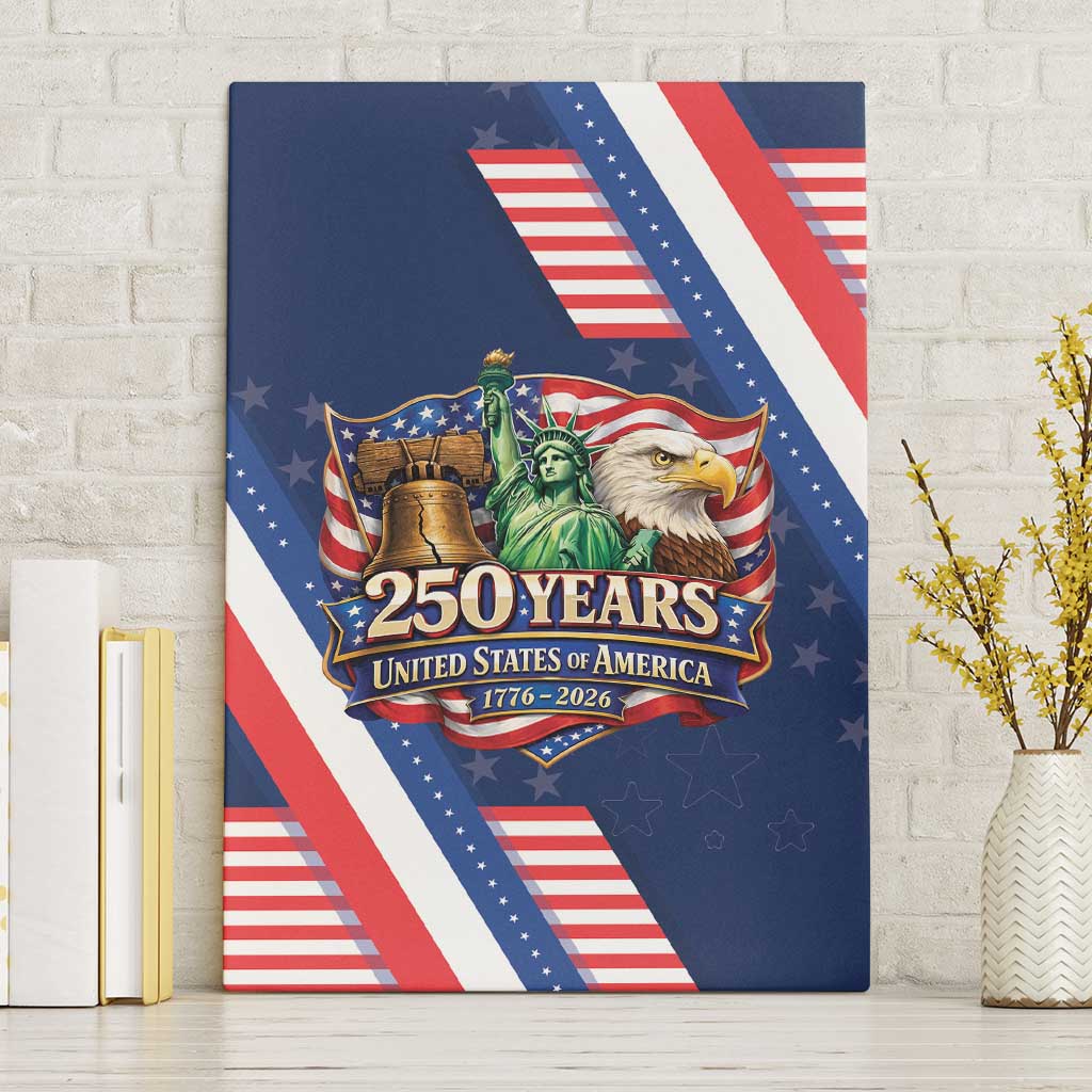 America 250th Anniversary Canvas Wall Art USA 1776-2026 Patriotic Eagle