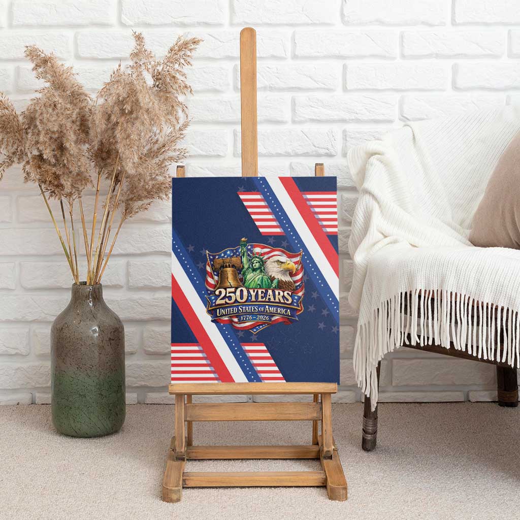 America 250th Anniversary Canvas Wall Art USA 1776-2026 Patriotic Eagle