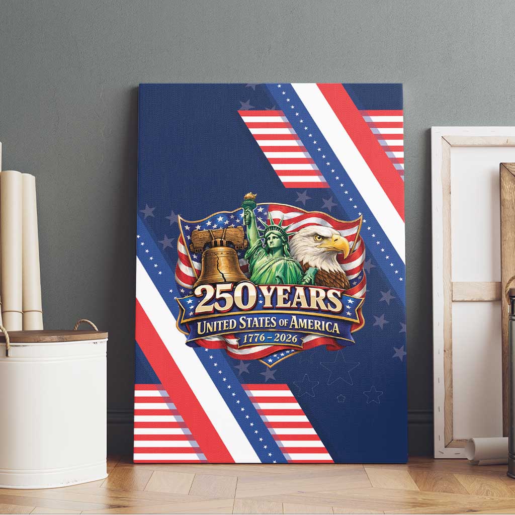 America 250th Anniversary Canvas Wall Art USA 1776-2026 Patriotic Eagle
