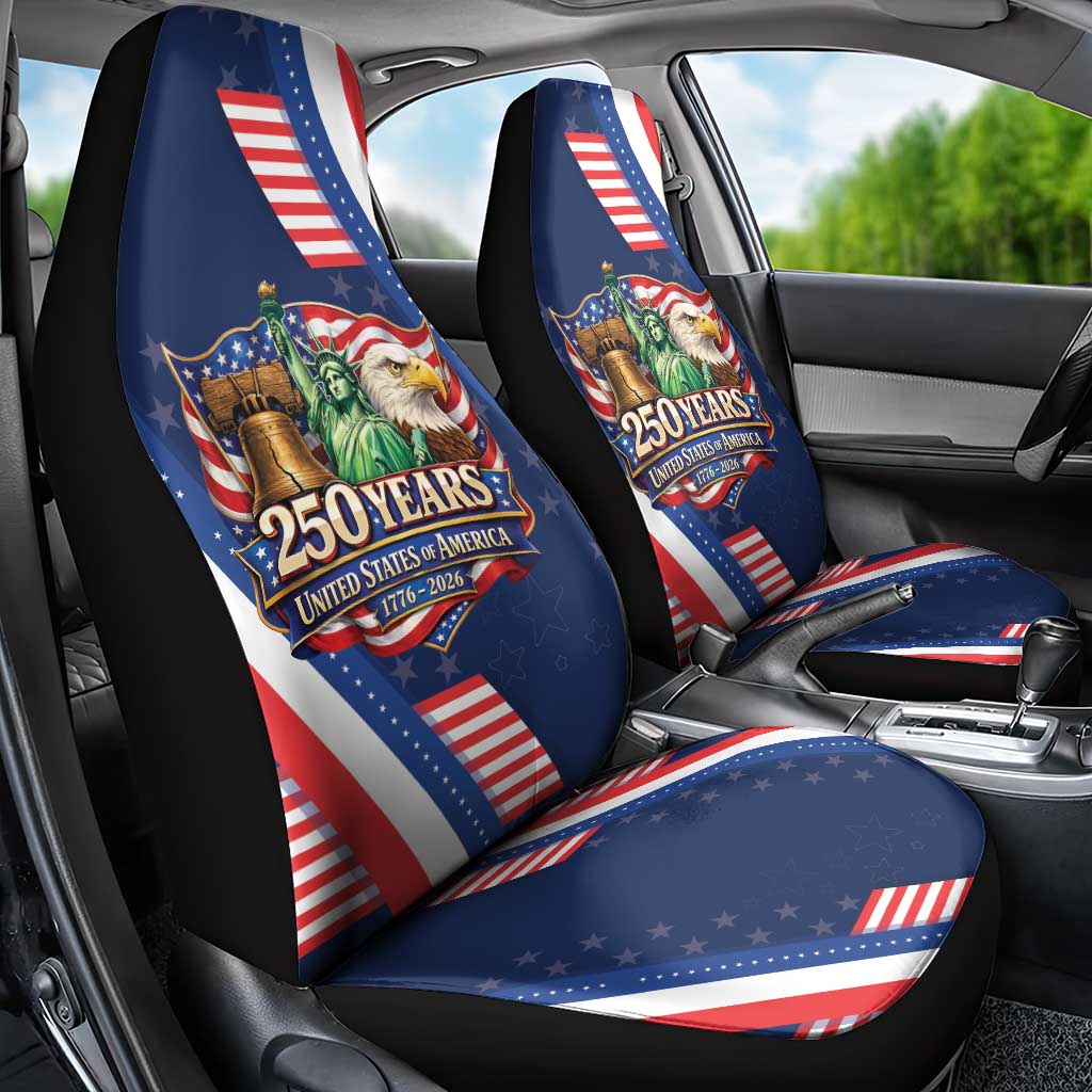 America 250th Anniversary Car Seat Cover USA 1776-2026 Patriotic Eagle