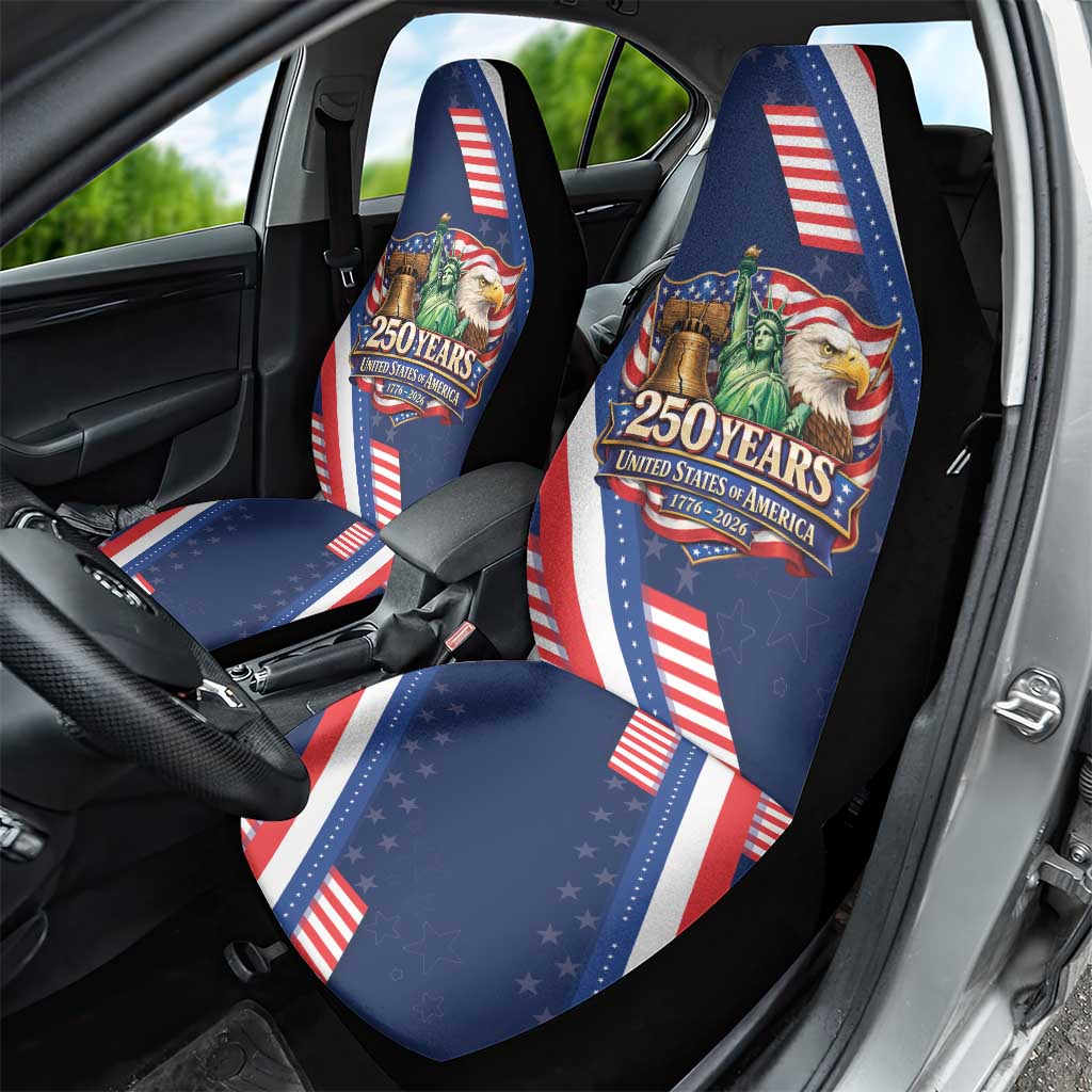 America 250th Anniversary Car Seat Cover USA 1776-2026 Patriotic Eagle