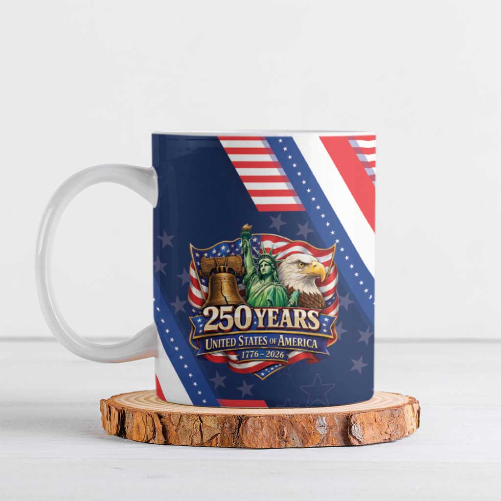 America 250th Anniversary Ceramic Mug USA 1776-2026 Patriotic Eagle