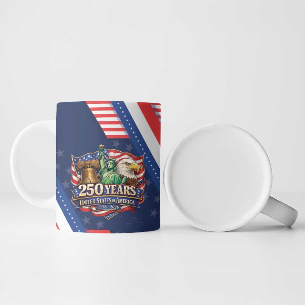 America 250th Anniversary Ceramic Mug USA 1776-2026 Patriotic Eagle