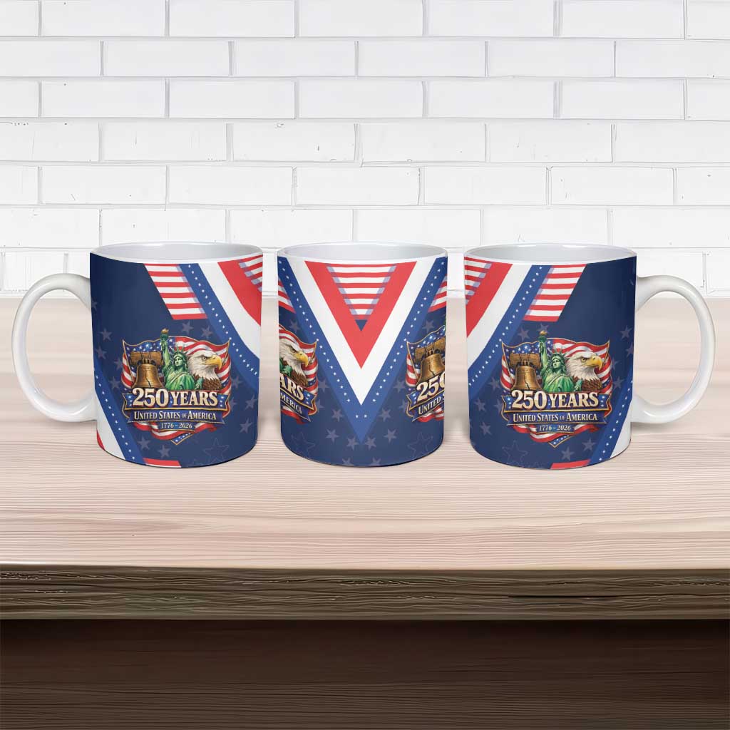 America 250th Anniversary Ceramic Mug USA 1776-2026 Patriotic Eagle