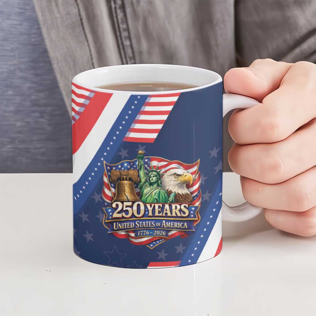 America 250th Anniversary Ceramic Mug USA 1776-2026 Patriotic Eagle