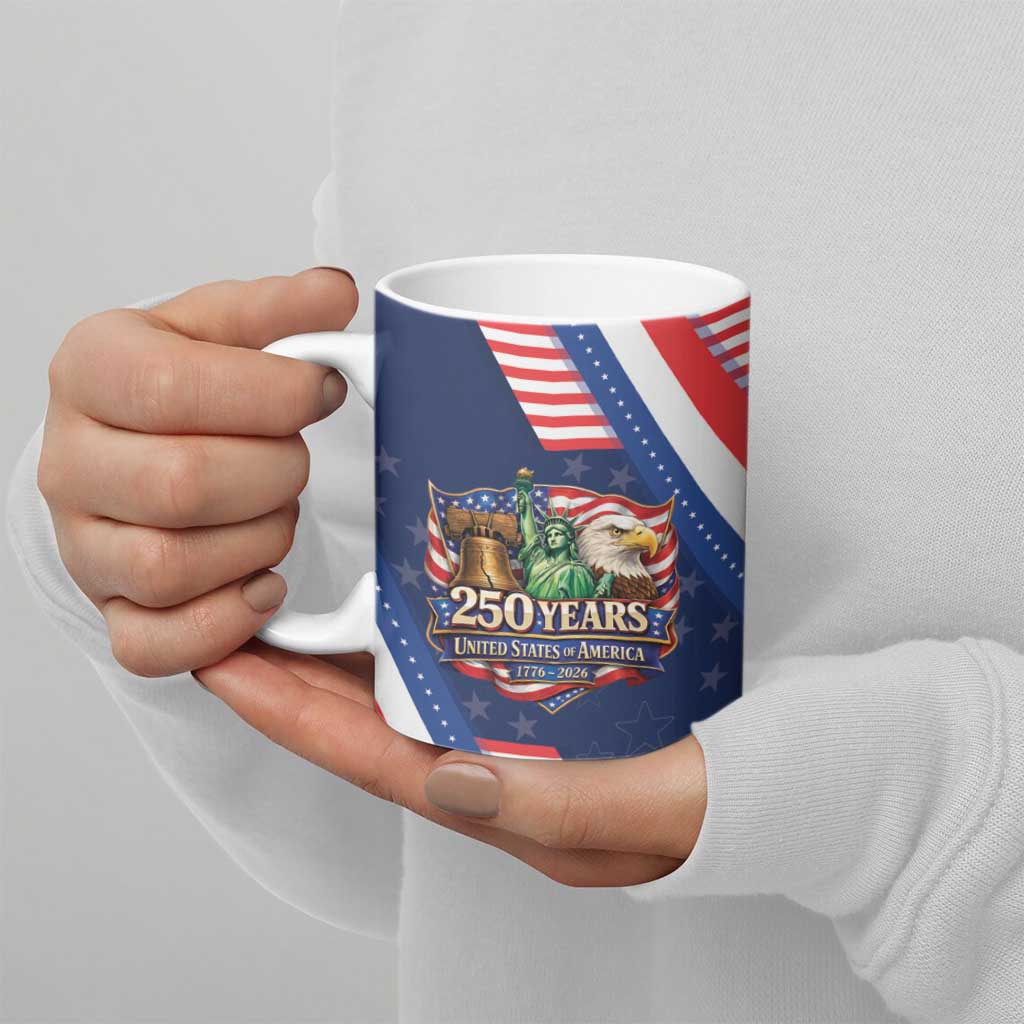 America 250th Anniversary Ceramic Mug USA 1776-2026 Patriotic Eagle