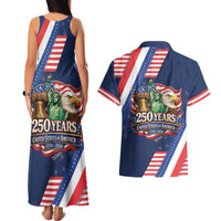 America 250th Anniversary Couples Matching Tank Maxi Dress and Hawaiian Shirt USA 1776-2026 Patriotic Eagle