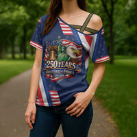 America 250th Anniversary Cross Shoulder Shirt USA 1776-2026 Patriotic Eagle