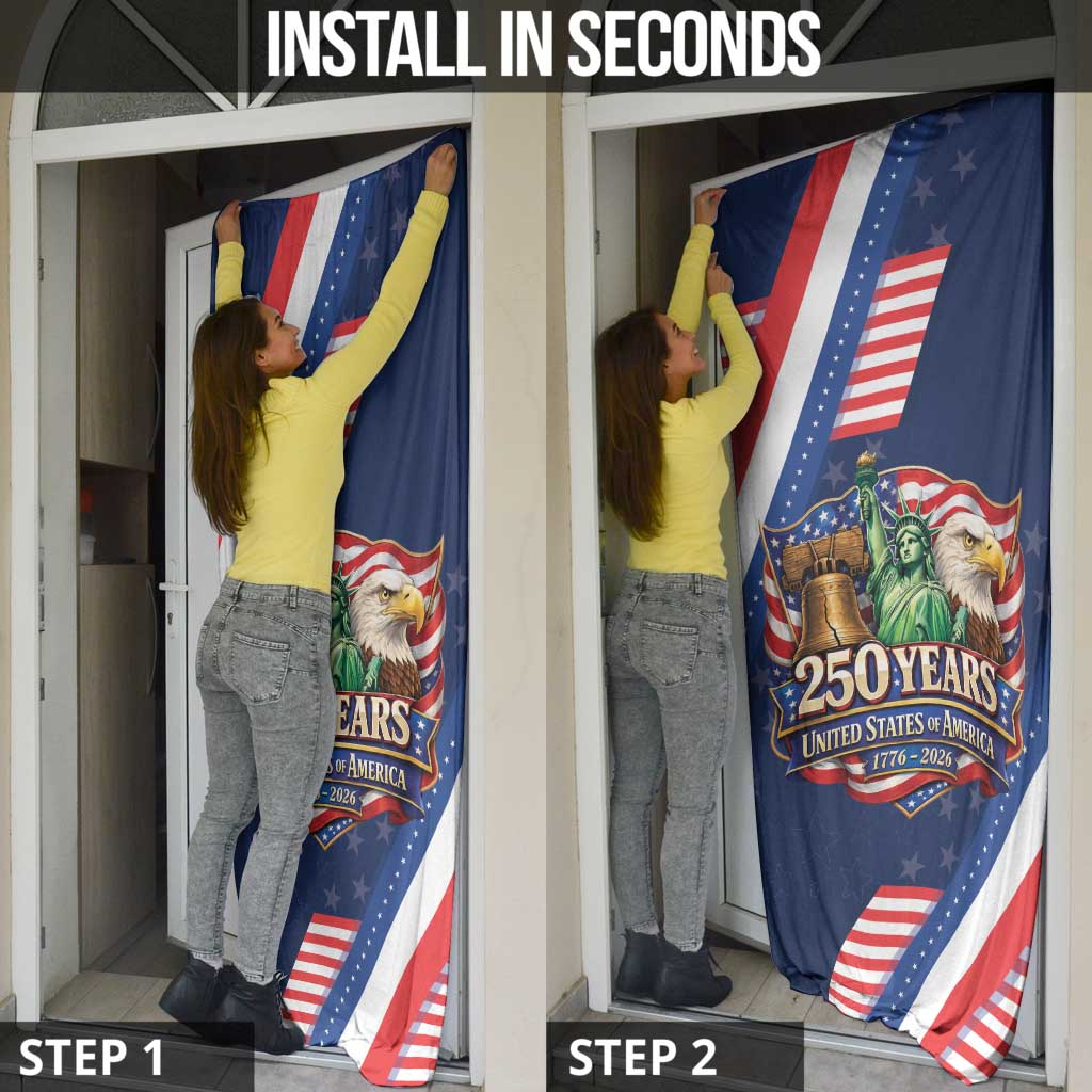 America 250th Anniversary Door Cover USA 1776-2026 Patriotic Eagle