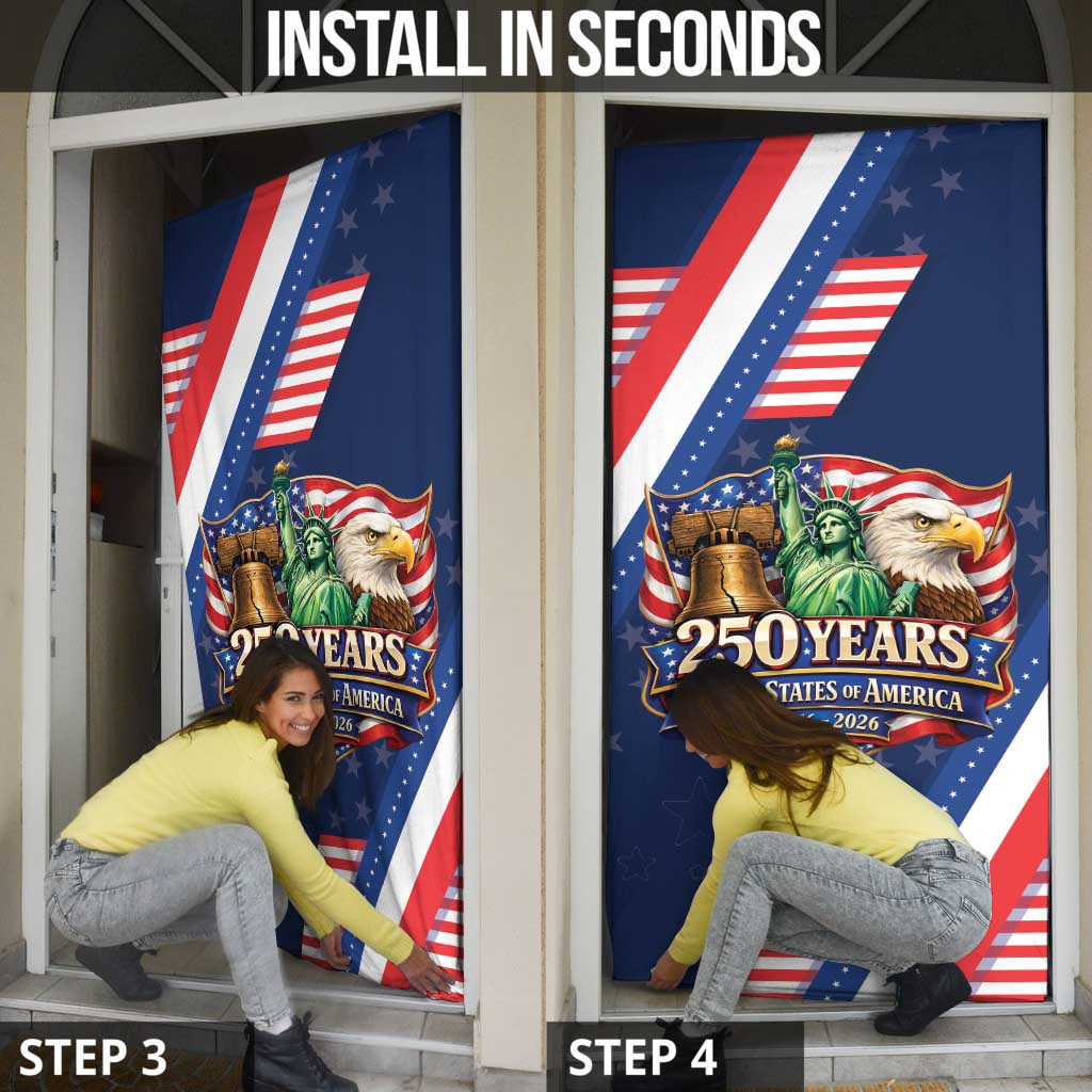 America 250th Anniversary Door Cover USA 1776-2026 Patriotic Eagle