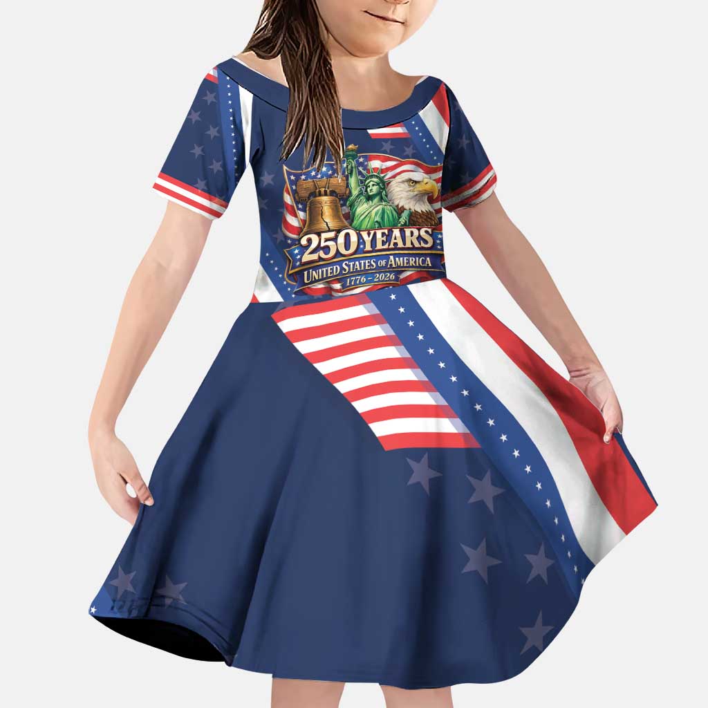 America 250th Anniversary Family Matching Long Sleeve Bodycon Dress and Hawaiian Shirt USA 1776-2026 Patriotic Eagle