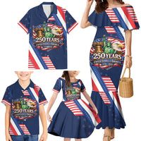 America 250th Anniversary Family Matching Mermaid Dress and Hawaiian Shirt USA 1776-2026 Patriotic Eagle