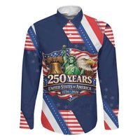America 250th Anniversary Family Matching Off Shoulder Maxi Dress and Hawaiian Shirt USA 1776-2026 Patriotic Eagle