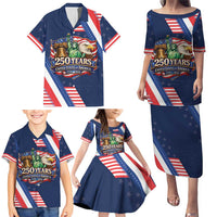 America 250th Anniversary Family Matching Puletasi and Hawaiian Shirt USA 1776-2026 Patriotic Eagle