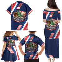 America 250th Anniversary Family Matching Puletasi and Hawaiian Shirt USA 1776-2026 Patriotic Eagle