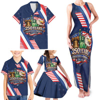America 250th Anniversary Family Matching Tank Maxi Dress and Hawaiian Shirt USA 1776-2026 Patriotic Eagle