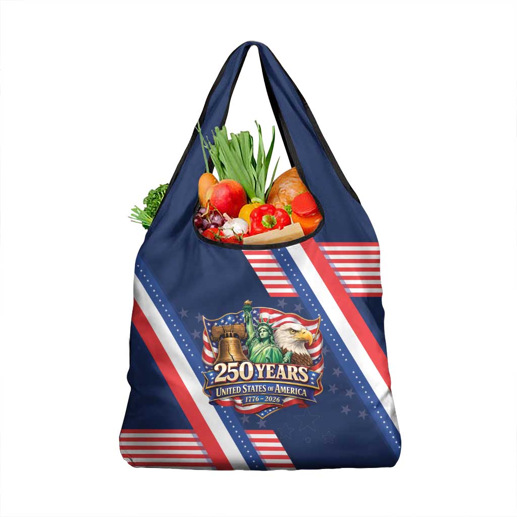 America 250th Anniversary Grocery Bag USA 1776-2026 Patriotic Eagle