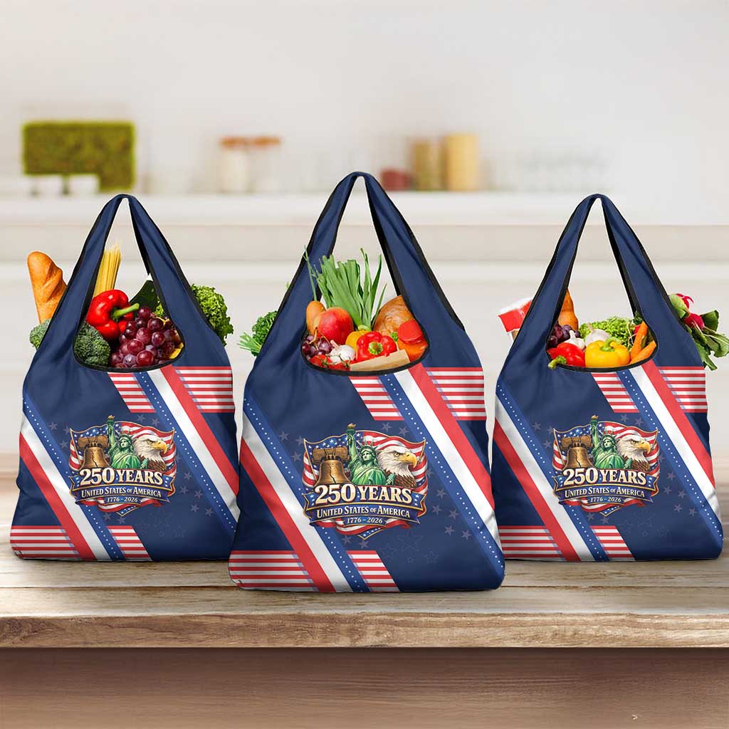 America 250th Anniversary Grocery Bag USA 1776-2026 Patriotic Eagle